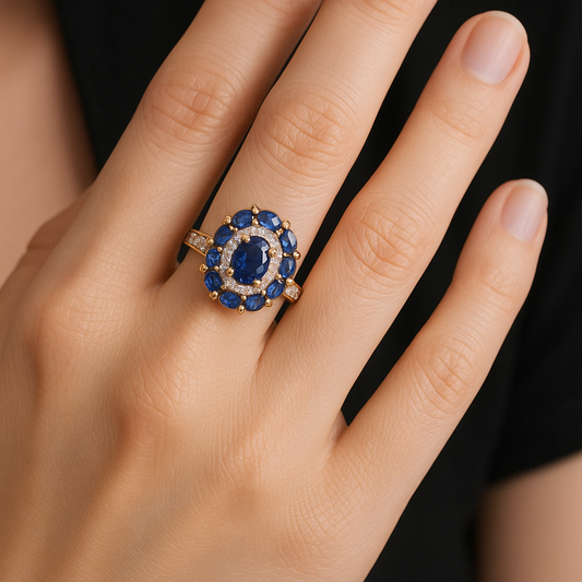 Royal Blue Sapphire Cocktail Ring