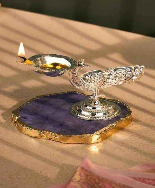 Peacock Diya 925 Silver