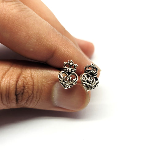 Crowned Heart Studs