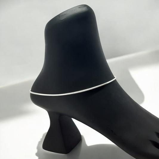 Serenity Sleek Silver Anklets