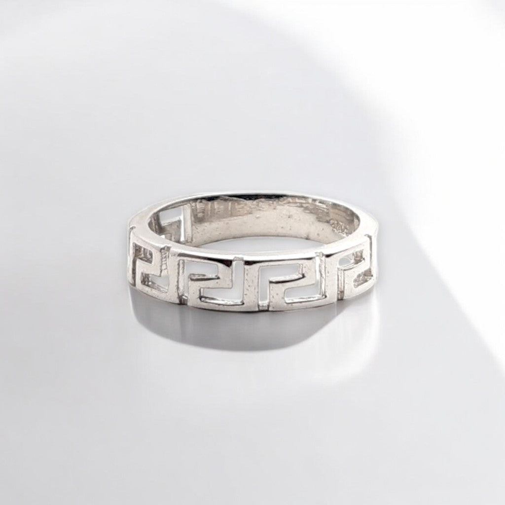 Athenian Maze Band – 925 Silver Maze Pattern Ring | Khushron Jewels
