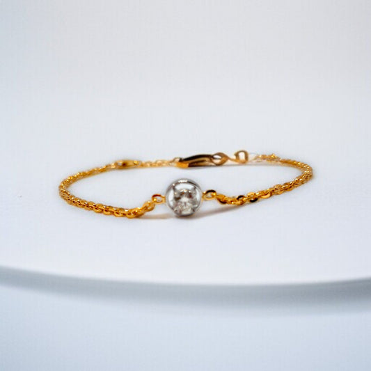Solitaire Gold Chain Bracelet