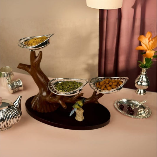 Handcrafted 925 Silver Snack Tray