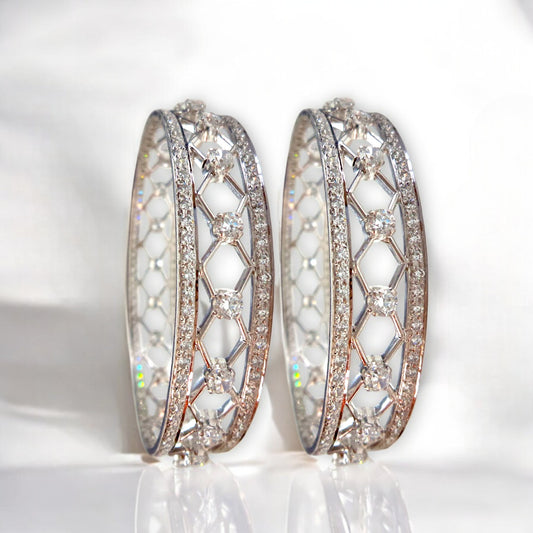 Starlit Grace Silver Bangles