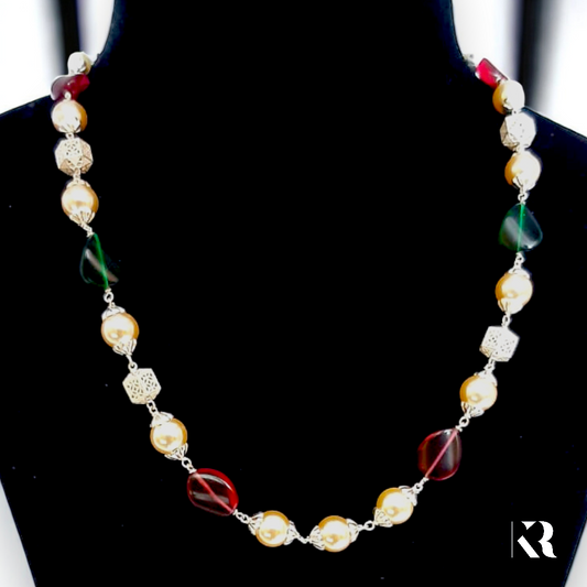 Golden Pearl Bead Necklace