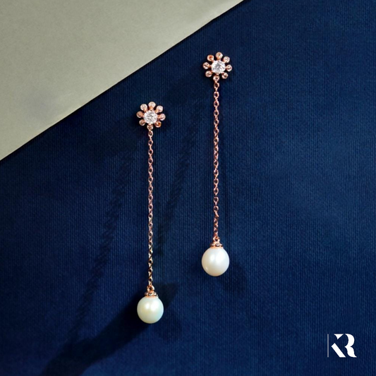 Floral Pearl Drop Earrings