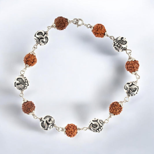Sacred Om Rudraksha Men's Bracelet