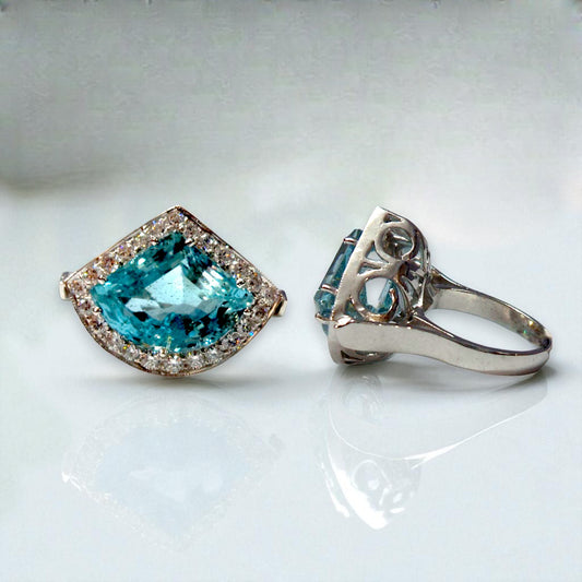 Teardrop Blue Topaz Ring