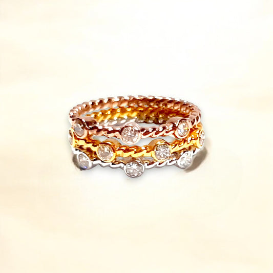 Trinity Gleam Stacking Ring