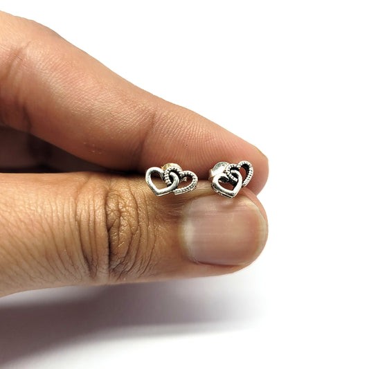 Romantic Double Heart Studs