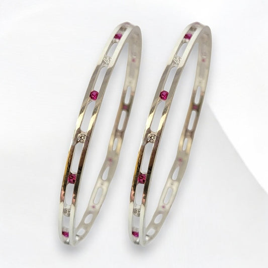 Modern Pink Gems Bangles