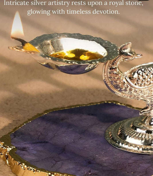 Peacock Diya 925 Silver