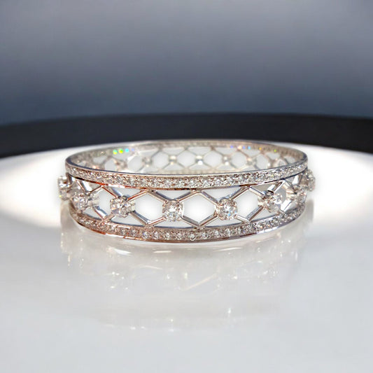 Starlit Grace Silver Bangles