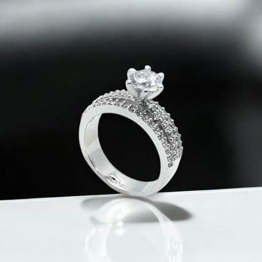 Majestic Crown Solitaire Ring