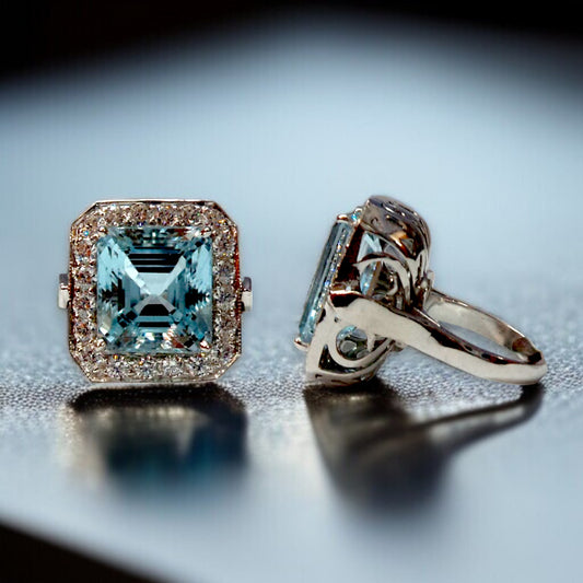 Aqua Blue Topaz Ring
