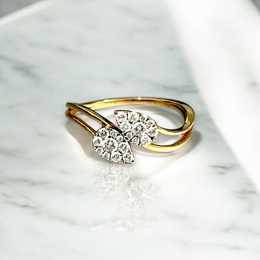 Elysian Leaf Dual-Tone Ring