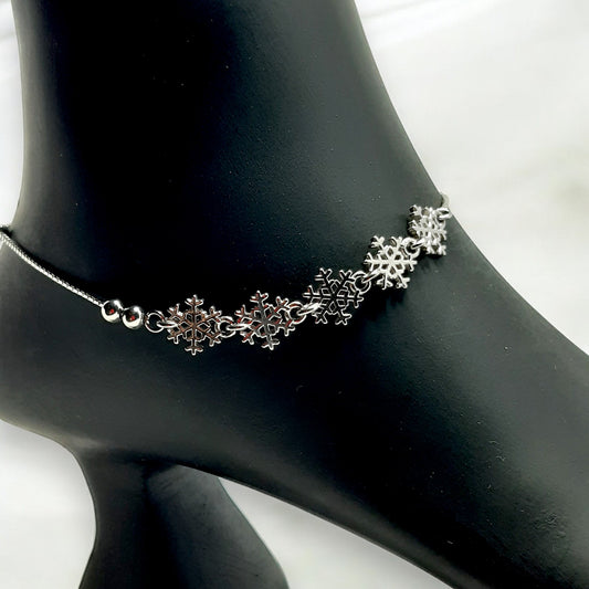 Snowflake Charm Anklet