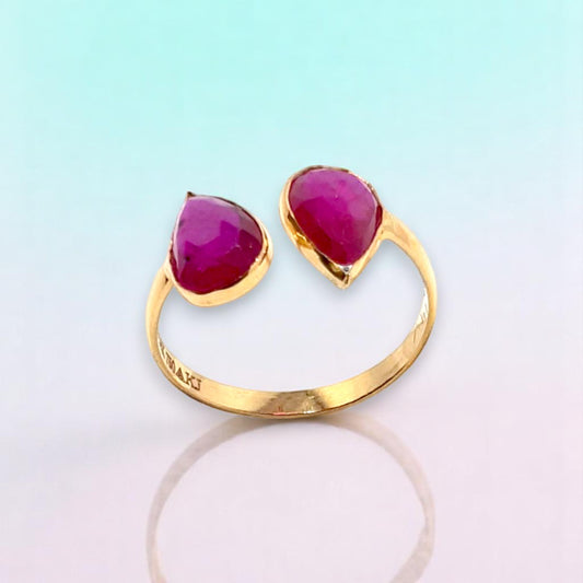 Twin Flame Ruby Ring