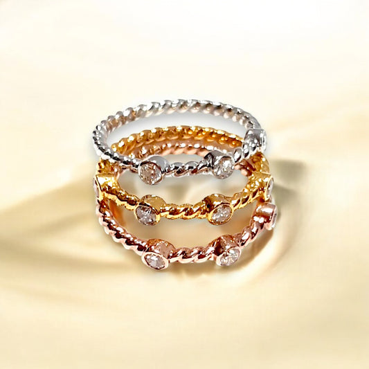 Trinity Gleam Stacking Ring