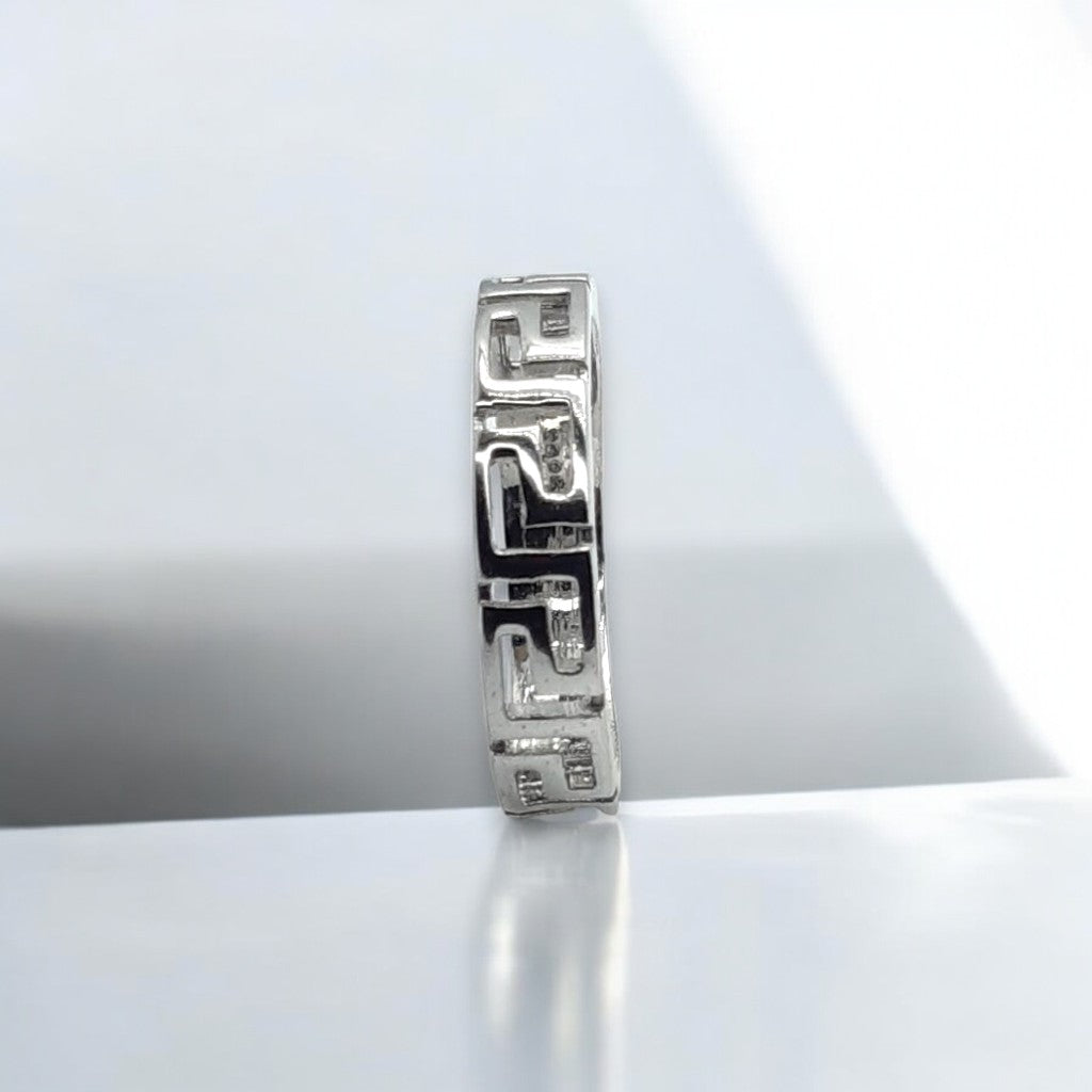 Athenian Maze Band – 925 Silver Maze Pattern Ring | Khushron Jewels