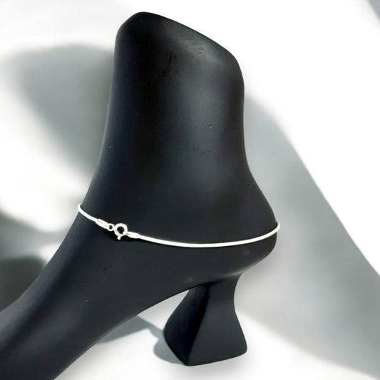 Serenity Sleek Silver Anklets