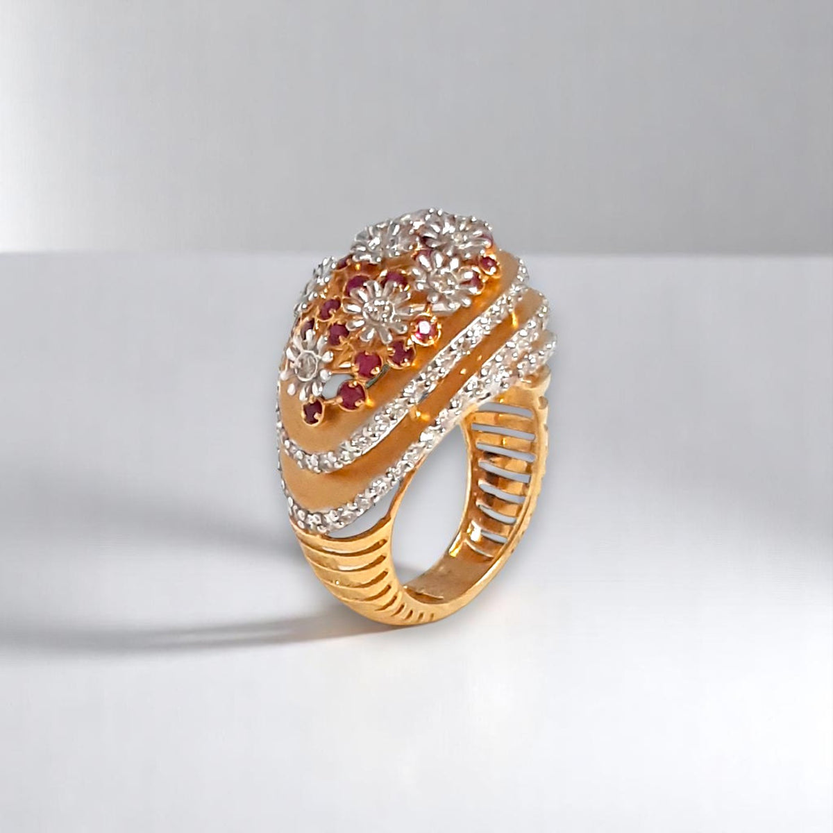 Crimson Red Rings Crimson Floral Ring – Khushron Jewels