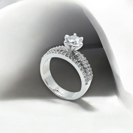 Majestic Crown Solitaire Ring