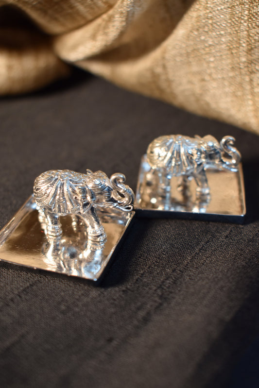 925 Silver Elephant Pair
