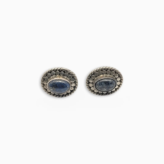 Unique Blue Gemstone Stud Earrings