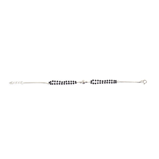 Dual-Strand Black Bead Bracelet