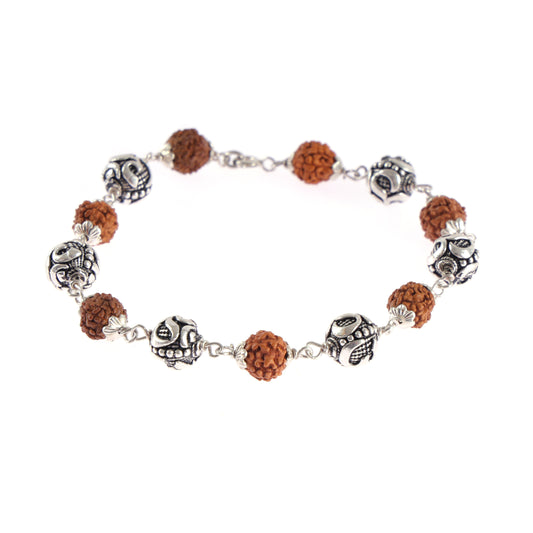 Sacred Om Rudraksha Bracelet - Men