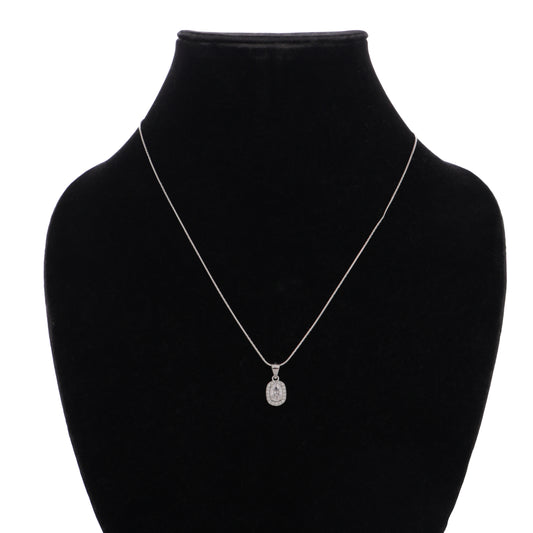 Dazzling Halo Necklace with Chain