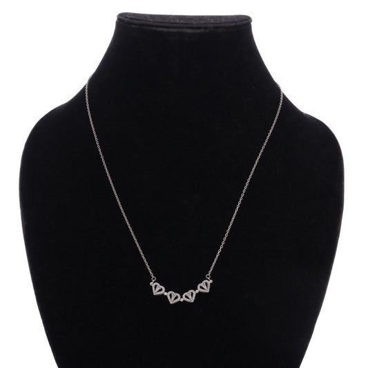 Intertwined Four Hearts Necklace with Chain