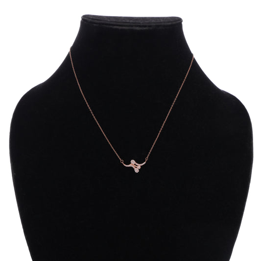 Twirling Rose Gold Zirconia Necklace