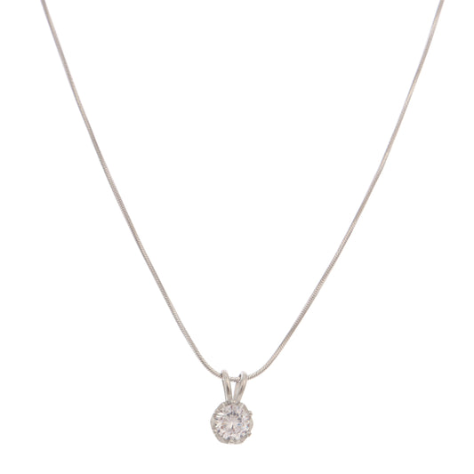 Solitaire Zirconia Pendant Necklace with Chain