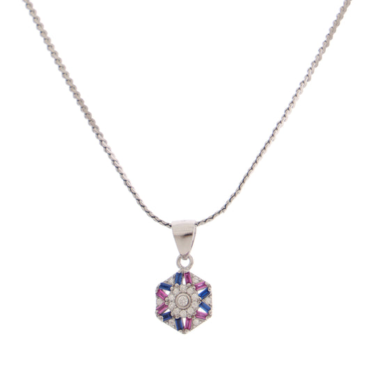 Cosmic Bloom Zirconia Pendant Set