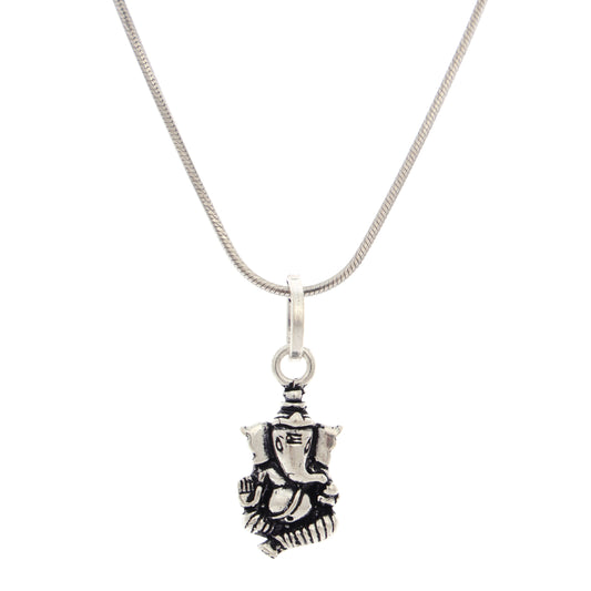 Divine Ganesha Silver Pendant - Men