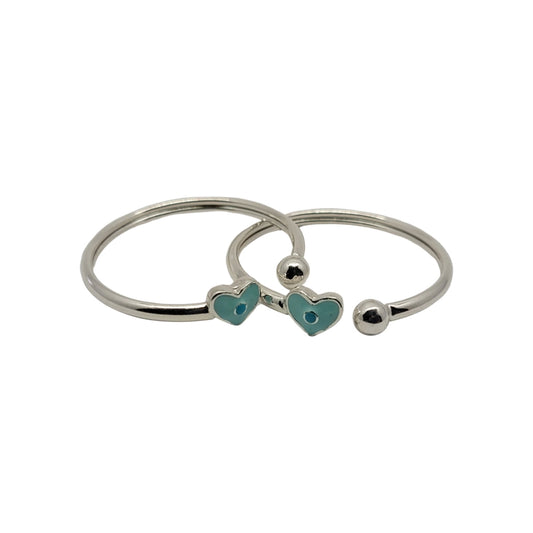 Heart-Shaped Silver Baby Bracelet