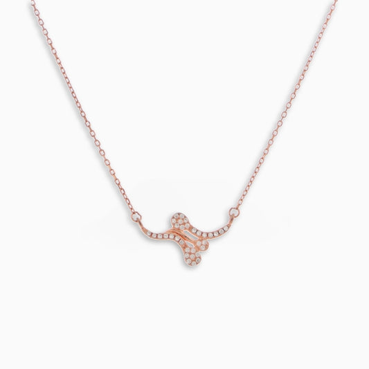 Twirling Rose Gold Zirconia Necklace