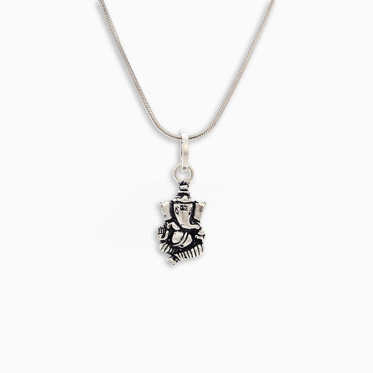 Divine Ganesha Silver Pendant - Men