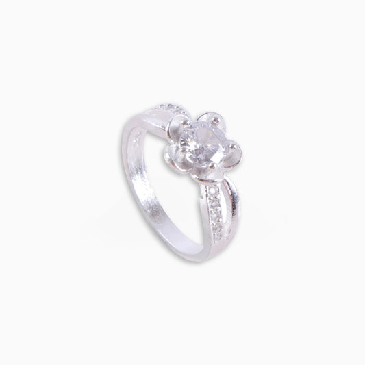 Floral Charm Zirconia Ring