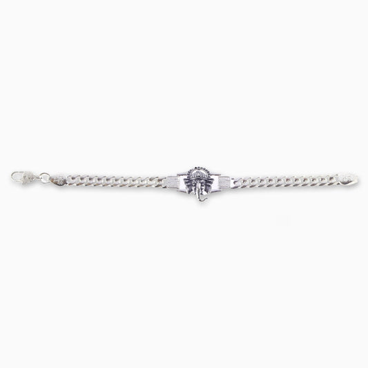 Lord Ganesha Silver Bracelet - Men