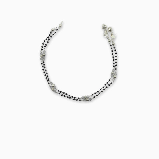 Midnight Whisper Silver Anklet