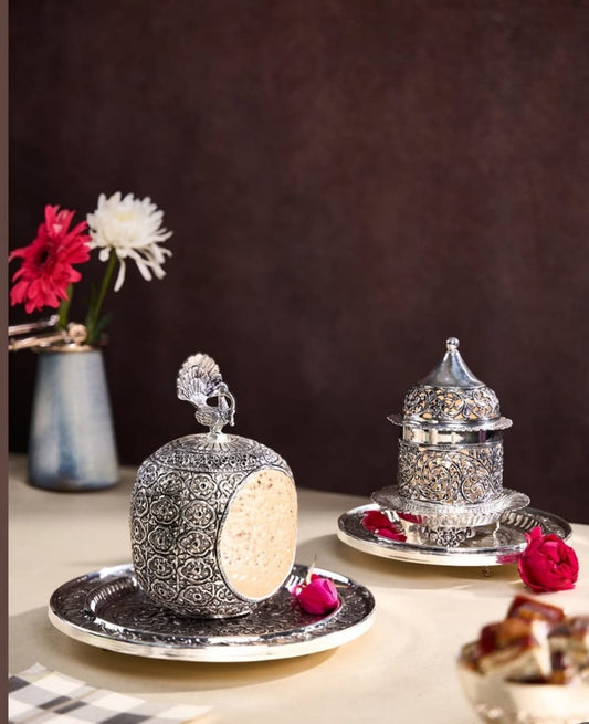 925 Silver Peacock Crown Tealight Stand