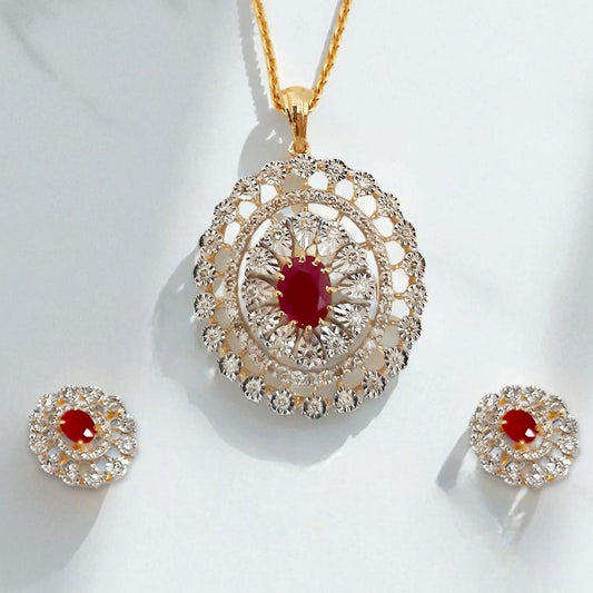 Crimson Royalty Pendant Set