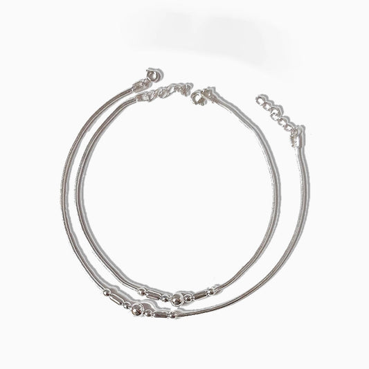 Luna Grace Silver Anklets