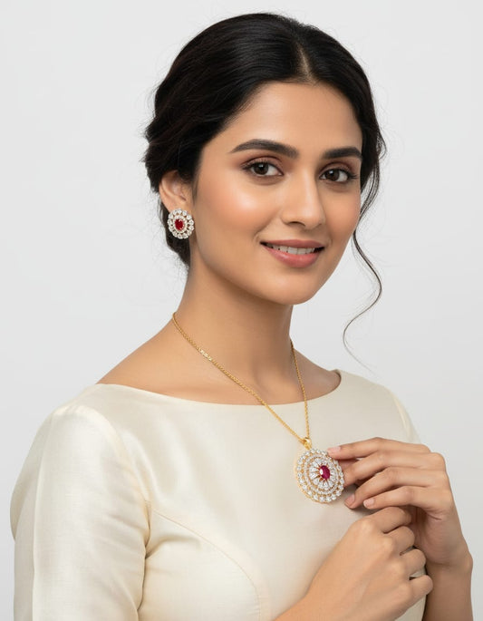 Crimson Royalty Pendant Set